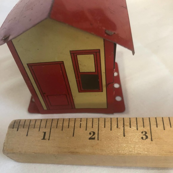 Gilbert Erector Metal Tin Red House/Shed Toy Set Piece Building Part Vintage - Picture 9 of 15